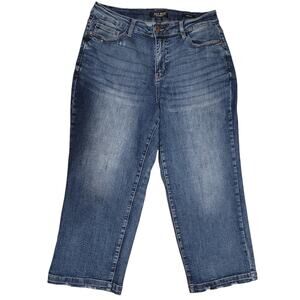 Judy Blue Women's High-Rise Wide Leg Faded Cropped Stretch Jean's Size 16W
